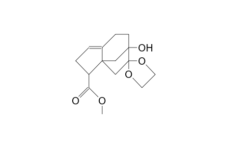 2a-Carbomethoxy-8-hydroxy-tricyclo(6.2.1.0/1,5/)undec-4-en-9-one ethylene ketal
