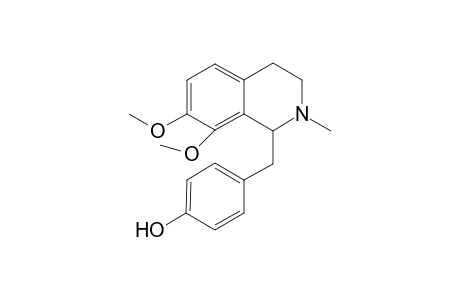 7,8-Dimethoxy-2-methyl-1-(4'-hydroxybenzyl)-1,2,3,4-tetrahydroisoquinoline