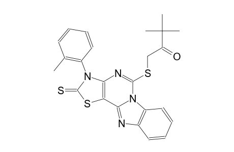 2-butanone, 1-[[2,3-dihydro-3-(2-methylphenyl)-2-thioxothiazolo[4',5':4,5]pyrimido[1,6-a]benzimidazol-5-yl]thio]-3,3-dimethyl-