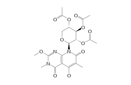 3,4,7,8-TETRAHYDRO-5-HYDROXY-3,6-DIMETHYL-2-METHOXY-4,7-DIOXO-8-(2,3,4-TRI-O-ACETYL-BETA-D-XYLOPYRANOSYL)-PYRIDO-[2,3-D]-PYRIMIDINE