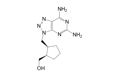 (+-)-cis-2,6-Diamino-8-aza-9-[2-(hydroxymethyl)cyclopentylmethyl]purine