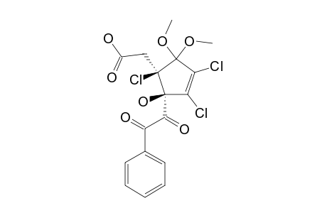 5-ALPHA-CARBOXYMETHYL-2,3,5-BETA-TRICHLORO-4,4-DIMETHOXY-1-ALPHA-(2-OXO-2-PHENYLACETYL)-2-CYCLOPENTEN-1-BETA-OL