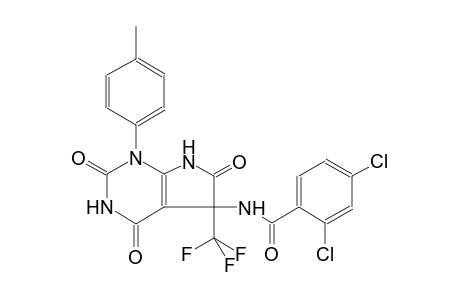 2,4-dichloro-N-[1-(4-methylphenyl)-2,4,6-trioxo-5-(trifluoromethyl)-2,3,4,5,6,7-hexahydro-1H-pyrrolo[2,3-d]pyrimidin-5-yl]benzamide