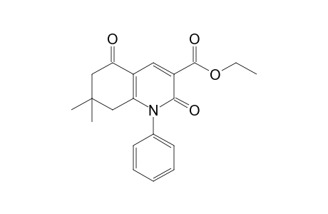 7,7-dimethyl-2,5-dioxo-1,2,5,6,7,8-hexahydro-1-phenyl-3-quinolinecarboxylic acid, ethyl ester