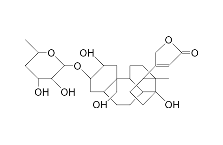 2.alpha.,19-Dihydroxy-uzarigenin-3-(4,6-dideoxy.beta.-D-lyxo-hexopyranoside)