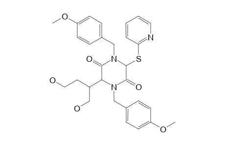 syn-1,4-Bis(p-methobenzyl)-3-(2'-thiopyridyl)-6-(1''-(hydroxymethyl)-3''-(hydroxypropyl)-2,5-piperazinedione