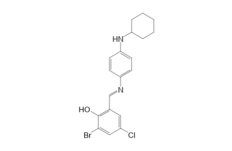 2-Bromo-4-chloro-6-((E)-([4-(cyclohexylamino)phenyl]imino)methyl)phenol