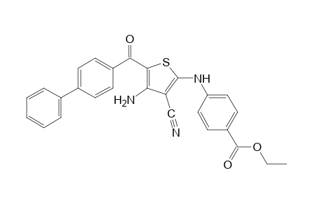 p-{[4-amino-3-cyano-5-(p-phenylbenzoyl)-2-thienyl]amino}benzoic acid, ethyl ester