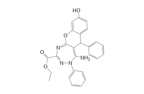 Ethyl 5-amino-9-hydroxy-4,6-diphenyl-4,6-dihydrochromeno[2,3-e][1,2,4]triazepine-2-carboxylate