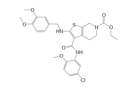 thieno[2,3-c]pyridine-6(5H)-carboxylic acid, 3-[[(5-chloro-2-methoxyphenyl)amino]carbonyl]-2-[[(3,4-dimethoxyphenyl)methyl]amino]-4,7-dihydro-, ethyl ester