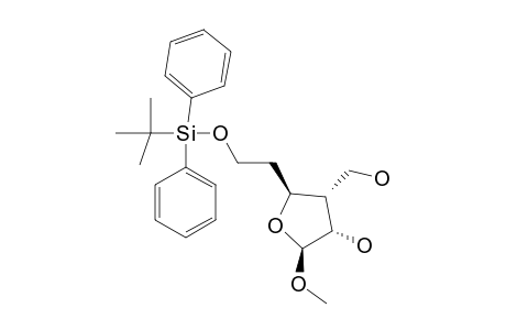 METHYL-3,5-DIDEOXY-6-TERT.-BUTYLDIPHENYLSILYL-3-HYDROXYMETHYL-ALLOFURANOSIDE