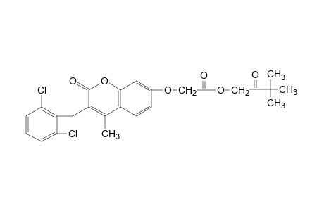 {[3-(2,6-dichlorobenzyl)-4-methyl-2-oxo-2H-1-benzopyran-7-yl]oxy}acetic acid, 3,3-dimethyl-2-oxobutyl ester