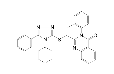 2-[(4-cyclohexyl-5-phenyl-1,2,4-triazol-3-yl)sulfanylmethyl]-3-(2-methylphenyl)quinazolin-4-one
