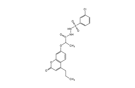 1-[(m-chlorophenyl)sulfonyl]-2-{2-[(2-oxo-4-propyl-2H-1-benzopyran-7-yl)oxy]propionyl}hydrazine