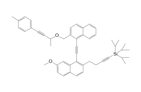 Triisopropyl-{4-(7'-methoxy-1'-[2"-(1"'-methyl-3"'-(p-methylphenyl)-2"'-propynyl]oxymethyl}-1'-naphthylethynyl]-2-naphthyl-1-butynyl]-silane