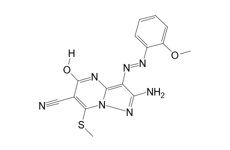 2-AMINO-5-HYDROXY-3-[(o-METHOXYPHENYL)AZO]-7-(METHYLTHIO)PYRAZOLO[1,5-a]PYRIMIDINE-6-CARBONITRILE