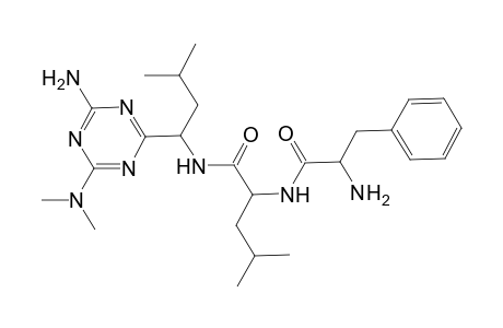 N-(1-[4-Amino-6-(dimethylamino)-1,3,5-triazin-2-yl]-3-methylbutyl)-2-[(2-amino-3-phenylpropanoyl)amino]-4-methylpentanamide