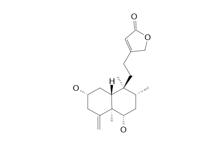 SCUTEDRUMMONIN;2-ALPHA,6-ALPHA-DIHYDROXY-4(18),13-NEOCLERODADIEN-15,16-OLIDE