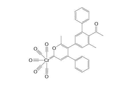 Pentacarbonyl[5-(6'-acetyl-5'-methylbiphenyl-3'-yl)-6-methyl-4-phenyl-2H-pyran-2-ylidene]chromium