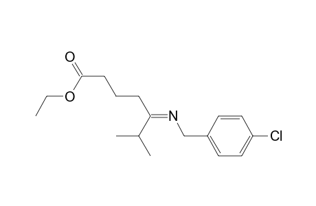 Heptanoic acid, 5-[[(4-chlorophenyl)methyl]imino]-6-methyl-, ethyl ester