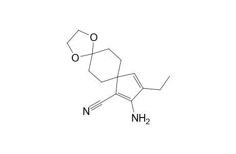 10-Amino-11-ethyl-1,4-dioxadispiro[4.2.4.2]tetradeca-9.11-diene-9-carbonitrile