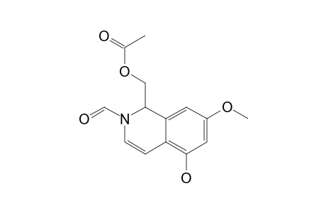 2-FORMYL-5-HYDROXY-7-METHOXY-1,2-DIHYDRO-1-ISOQUINOLINYLMETHYL-ACETATE;MAJOR-CONFORMER