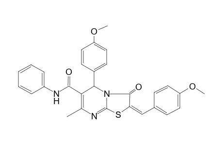 (2E)-3-keto-5-(4-methoxyphenyl)-7-methyl-2-p-anisylidene-N-phenyl-5H-thiazolo[3,2-a]pyrimidine-6-carboxamide