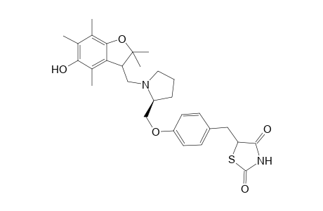 5-[4-[N-[(3R/S)-5-hydroxy-2,3-dihydroxy-2,2,4,6,7-pentametylbenzofuran-3-ylmethyl]-(2S)-pyrrolidin-2-ylmethoxy]phenylmethyl]-2,4-thiazolidindione