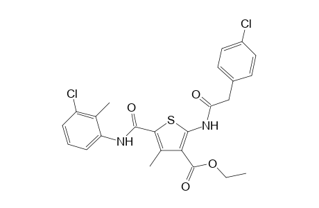 3-Thiophenecarboxylic acid, 5-[[(3-chloro-2-methylphenyl)amino]carbonyl]-2-[[(4-chlorophenyl)acetyl]amino]-4-methyl-, ethyl ester