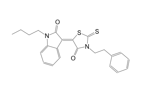(3Z)-1-butyl-3-[4-oxo-3-(2-phenylethyl)-2-thioxo-1,3-thiazolidin-5-ylidene]-1,3-dihydro-2H-indol-2-one