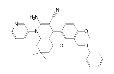 2-amino-4-[4-methoxy-3-(phenoxymethyl)phenyl]-7,7-dimethyl-5-oxo-1-(3-pyridinyl)-1,4,5,6,7,8-hexahydro-3-quinolinecarbonitrile