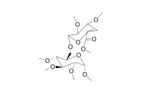 Methyl-2,3,4-tri-o-methyl-6-o-(methylester-2,3-di-o-methyl-4-deoxy.beta.L-threo-hex-4-enopyranosyl uronic acid).alpha.D-glucopyranoside