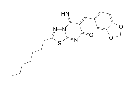 7H-[1,3,4]thiadiazolo[3,2-a]pyrimidin-7-one, 6-(1,3-benzodioxol-5-ylmethylene)-2-heptyl-5,6-dihydro-5-imino-, (6Z)-