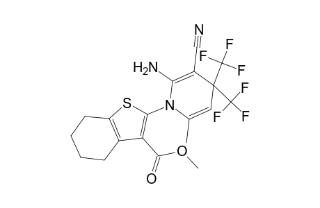 benzo[b]thiophene-3-carboxylic acid, 2-(2-amino-3-cyano-6-methyl-4,4-bis(trifluoromethyl)-1(4H)-pyridinyl)-4,5,6,7-tetrahydro-, methyl ester