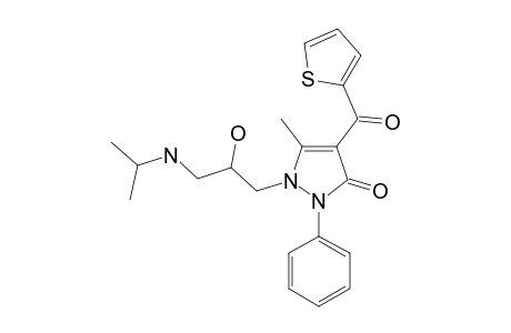 1-(2-HYDROXY-3-(ISOPROPYLAMINO)-PROPYL)-5-METHYL-2-PHENYL-4-(2-THIENOYL)-1,2-DIHYDRO-PYRAZOL-3-ONE