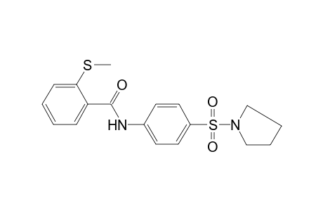 2-(Methylsulfanyl)-N-[4-(1-pyrrolidinylsulfonyl)phenyl]benzamide