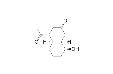 (+/-)-(1R*,2R*,6R*,7S*)-2-ACETYL-7-HYDROXYBICYCLO-[4.4.0]-DECAN-4-ONE