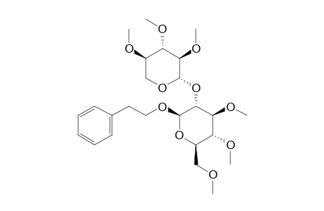 .beta.-D-Glucopyranoside, 2-phenylethyl 2-o-.beta.-D-xylopyranosyl-, hexamethyl ether