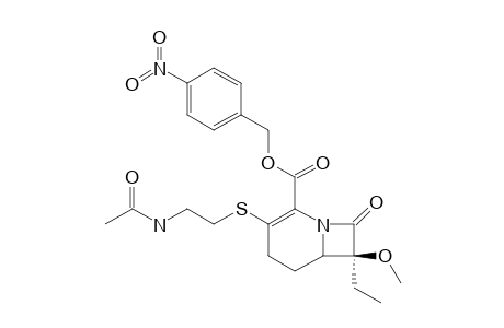 PARA-NITROBENZYL-(7-ETHYL-7-METHOXY)-3-N-ACETYLETHANETHIO-1-CARBA-1-DETHIA-3-CEPHEM-CARBOXYLATE