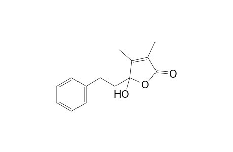 4,4-dihydroxy-2,3-dimethyl-6-phenyl-2-hexenoic acid, gamma-lactone