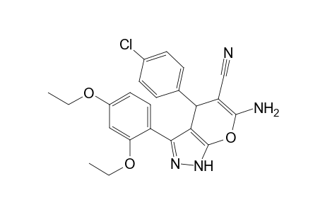 6-Amino-4-(4-chlorophenyl)-3-(2,4-diethoxyphenyl)-2,4-dihydropyrano[2,3-c]pyrazole-5-carbonitrile