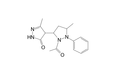 3-METHYL-4-(1-ACETYL-2-PHENYL-3-METHYL-5-PYRAZOLIDINYL)-PYRAZOL-5-ONE