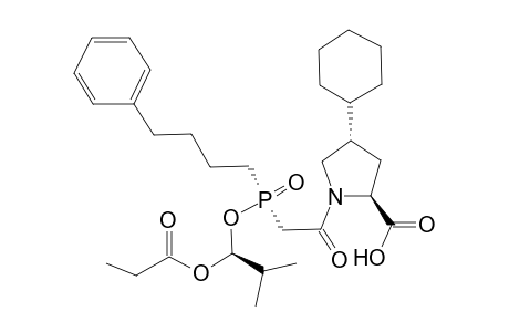 (2S,4S)-4-cyclohexyl-1-[2-[[(1S)-2-methyl-1-(1-oxopropoxy)propoxy]-(4-phenylbutyl)phosphoryl]-1-oxoethyl]-2-pyrrolidinecarboxylic acid