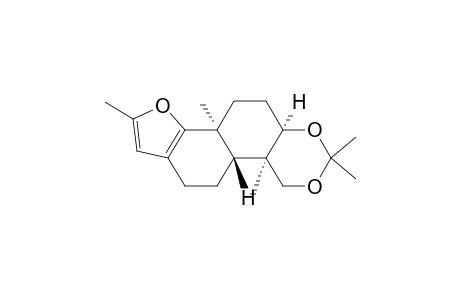 (4a.alpha.,4b.beta.,9a.alpha.,11a.alpha.)-4a,4b,5,6,9b,10,11,11a-octahydro-2,2,4a,8,9b-pentamethyl-4H-furo[2',3':5,6]naphtho[2,1-d]-1,3-dioxane