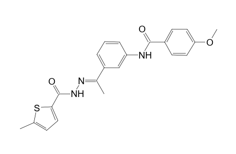 4-methoxy-N-(3-{(1E)-N-[(5-methyl-2-thienyl)carbonyl]ethanehydrazonoyl}phenyl)benzamide