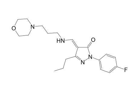 3H-pyrazol-3-one, 2-(4-fluorophenyl)-2,4-dihydro-4-[[[3-(4-morpholinyl)propyl]amino]methylene]-5-propyl-, (4E)-