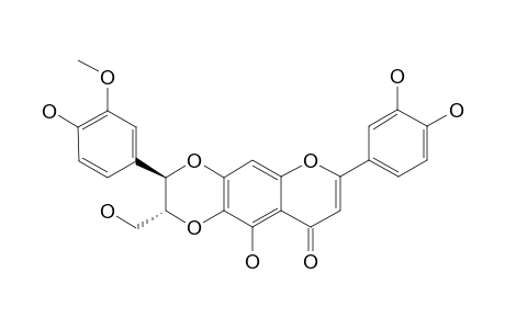 Scutellaprosin F [(2R*,3R*)-5-Hydroxy-2-(4-hydroxy-3-methoxyphenyl)-3-hydroxymethyl-8-(3,4-dihydroxyphenyl)-2,3-dihydro-6H-1,4-dioxino[2,3-g]chromene-6-one]