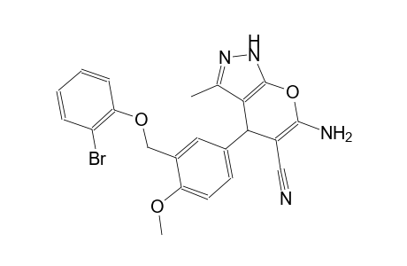 6-amino-4-{3-[(2-bromophenoxy)methyl]-4-methoxyphenyl}-3-methyl-1,4-dihydropyrano[2,3-c]pyrazole-5-carbonitrile