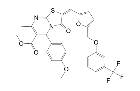 methyl (2E)-5-(4-methoxyphenyl)-7-methyl-3-oxo-2-[(5-{[3-(trifluoromethyl)phenoxy]methyl}-2-furyl)methylene]-2,3-dihydro-5H-[1,3]thiazolo[3,2-a]pyrimidine-6-carboxylate