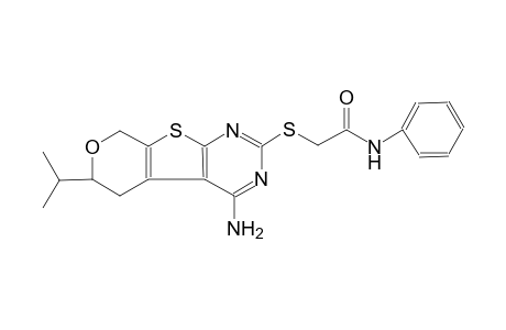 2-[(4-amino-6-isopropyl-5,8-dihydro-6H-pyrano[4',3':4,5]thieno[2,3-d]pyrimidin-2-yl)sulfanyl]-N-phenylacetamide